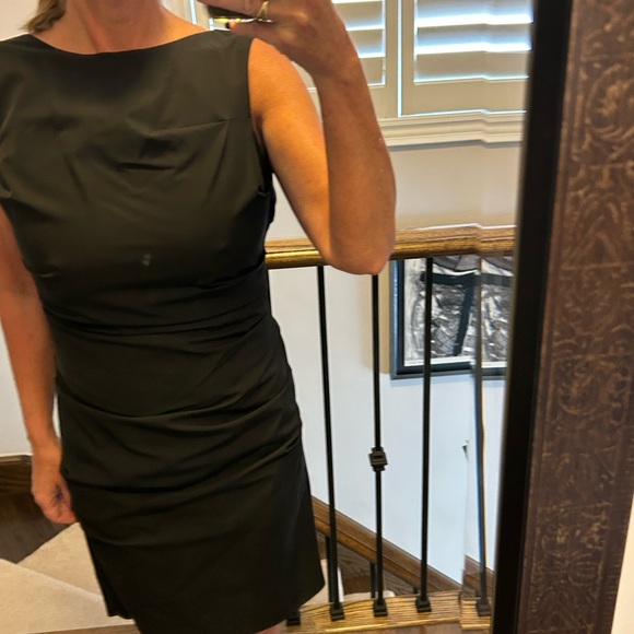 Nicole Miller Ruched Silk Black Dress - Picture 10 of 13